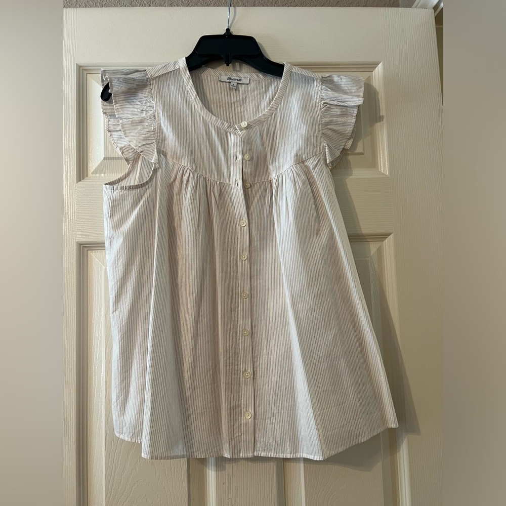 Madewell Top with Glittery Stripes Size M